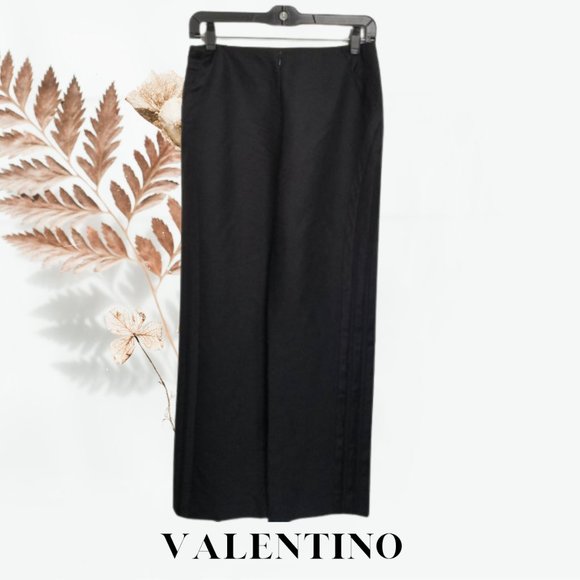 Auth VALENTINO Spa Front Zip Straight Leg Pants 100% Silk Size 6 - Picture 2 of 11